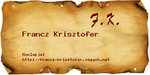Francz Krisztofer névjegykártya